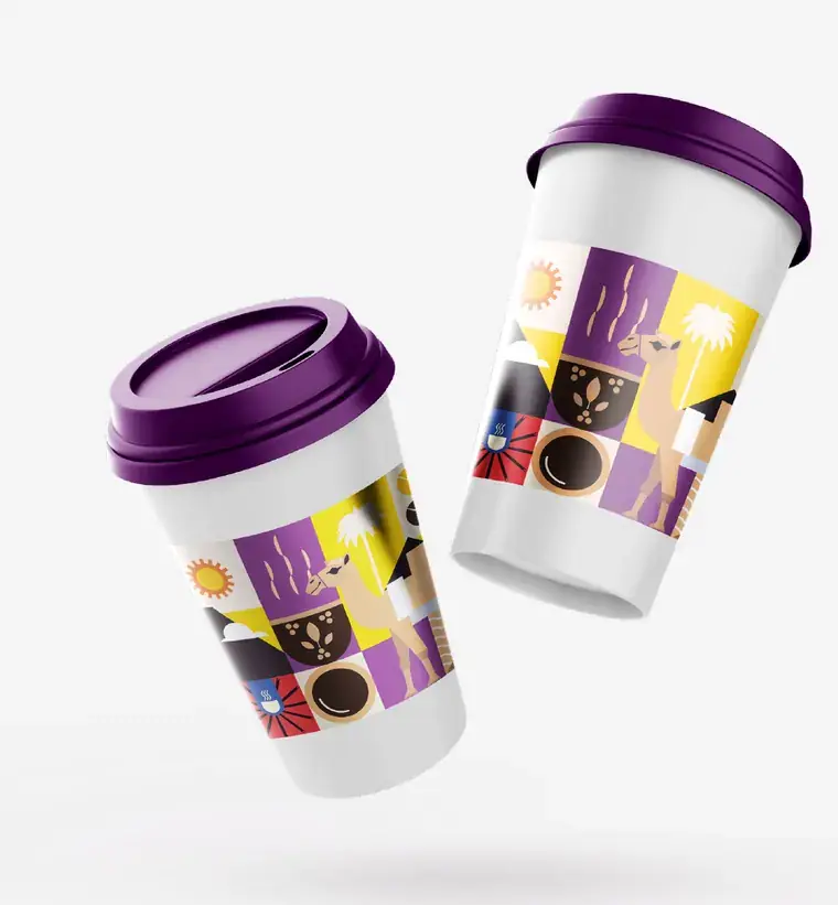 أكواب Purple Cups بالنمط البصري