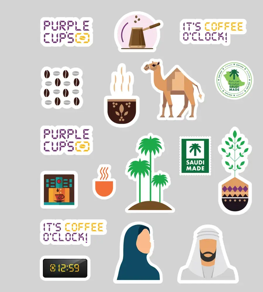 لوح ملصقات Purple Cups