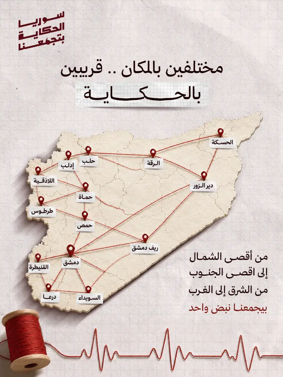 منشور: مختلفين بالمكان، قريبين بالحكاية